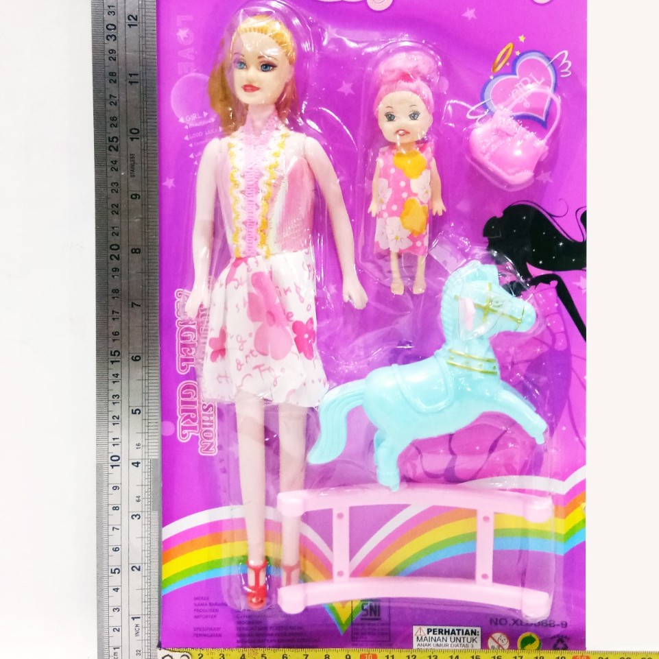 Mainan anak boneka plus kuda ayunan press - xl8688-9