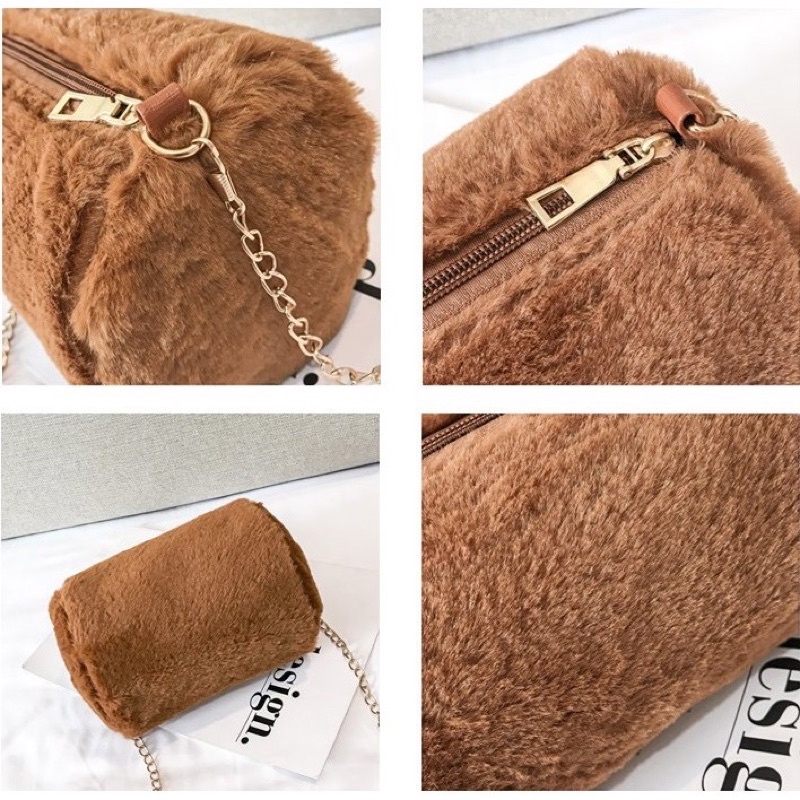 fluffy bag / tas bulu unik lucu