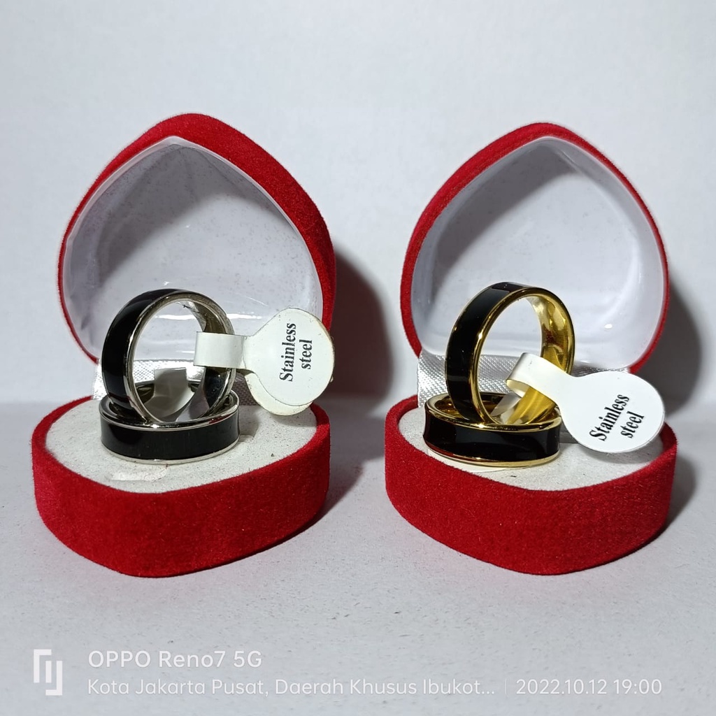 [BEST SELLER] Cincin Couple Titanium rose gold / Cincin Couple Ring / Couple Pasangan / Cincin Tunangan free box