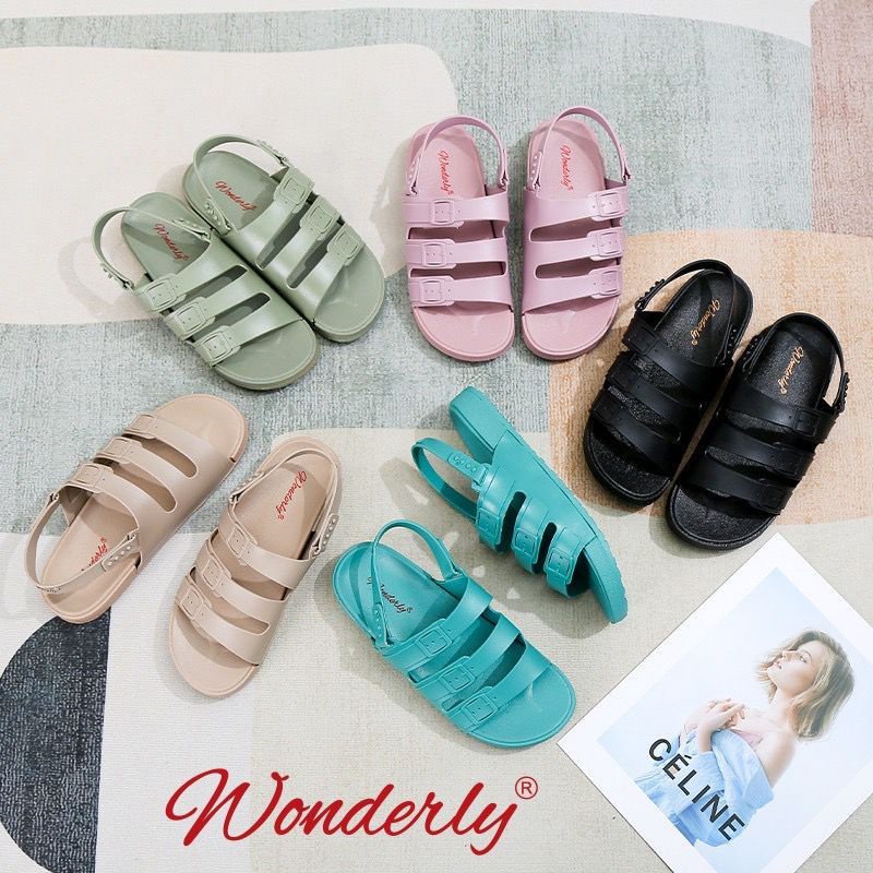 F2021-2 [WONDERLY] Sandal Tali Wanita Sendal Jelly Sandal Jalan Wanita Sandal Formal Sepatu Jelly