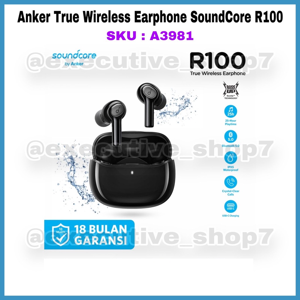 Anker True Wireless Earphone Soundcore R100 - SKU : A3981 - Garansi Resmi 18 Bulan