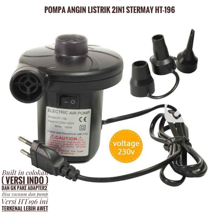 Pompa Angin Elektrik / listrik - Electric pump untuk airbed dll Premium Quality