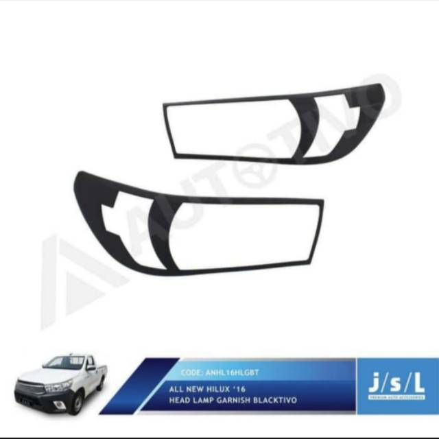 Garnish lampu depan Toyota all new Hilux/ head lamp garnish Hitam &amp; Chrome  jsl