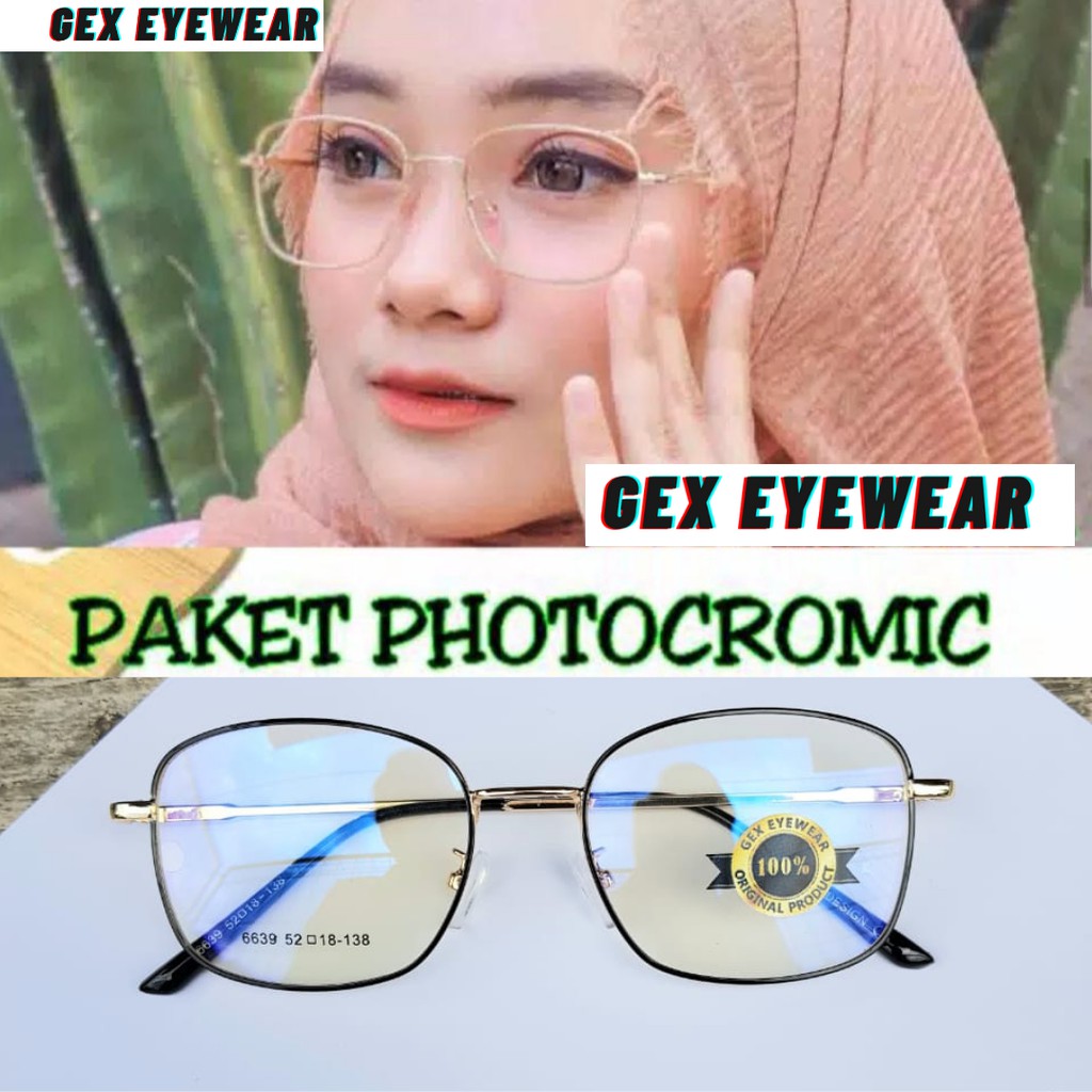 KACAMATA WANITA DR 6639 TRENDY | KACAMATA PAKET LENSA PHOTOCROMIC BLUE RAY POTOCROMIC FOTOCROMIK 575