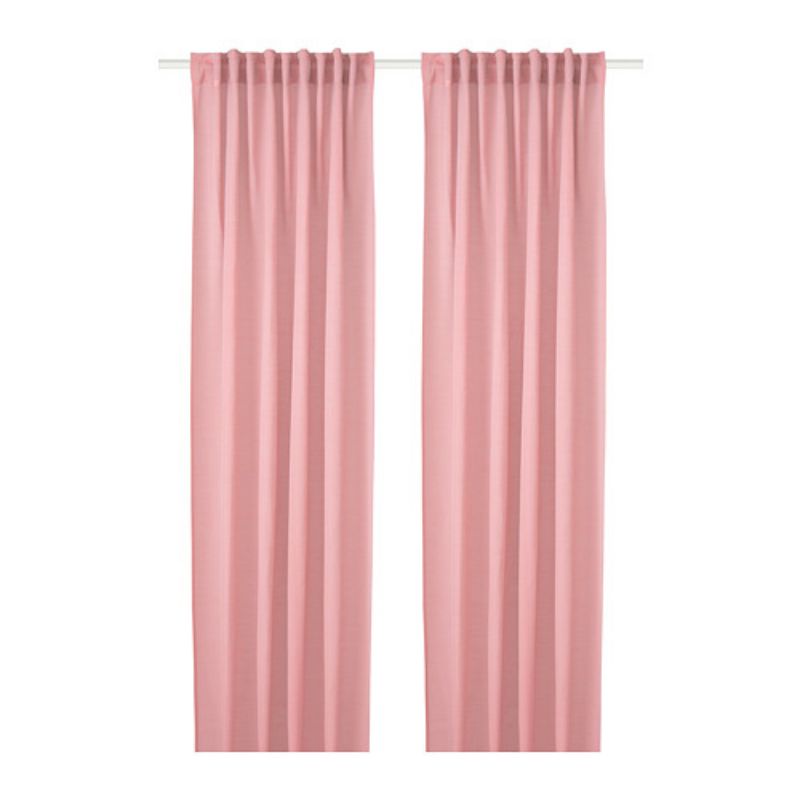 Gorden, 1 pasang, merah muda, 145x250 cm