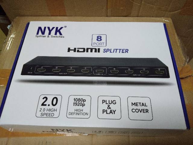 NYK HDMI Splitter 8Port Full HD -Splitter HDTV 8Port