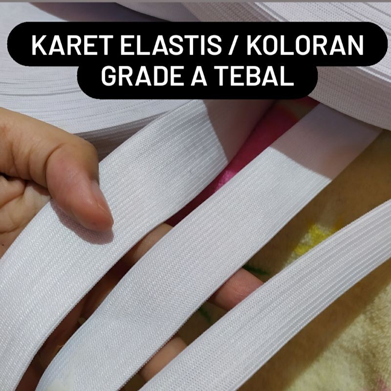 karet koloran 2-3cm bell meteran / karet pinggang / karet elastis / koloran