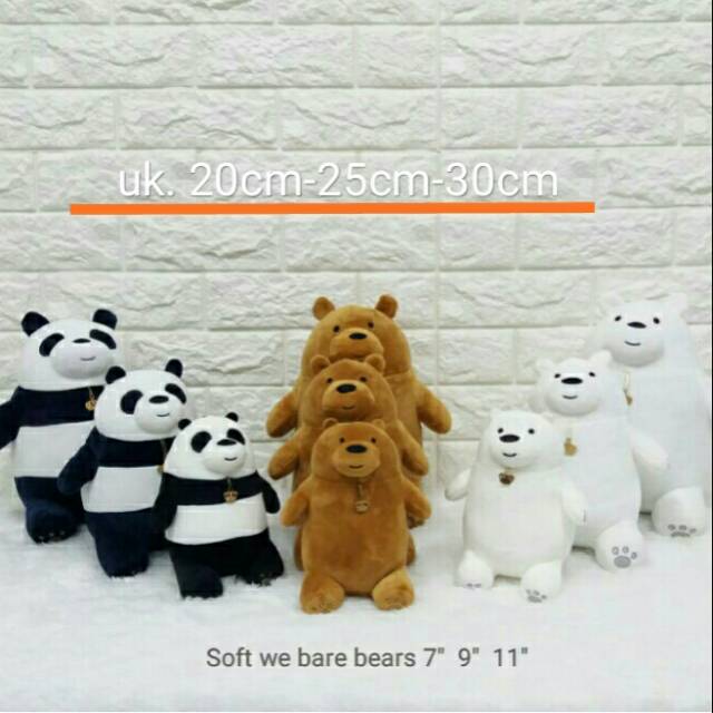 Boneka soft we bare bear 20cm 25cm 30cm panda teddy souvenir kado ultah