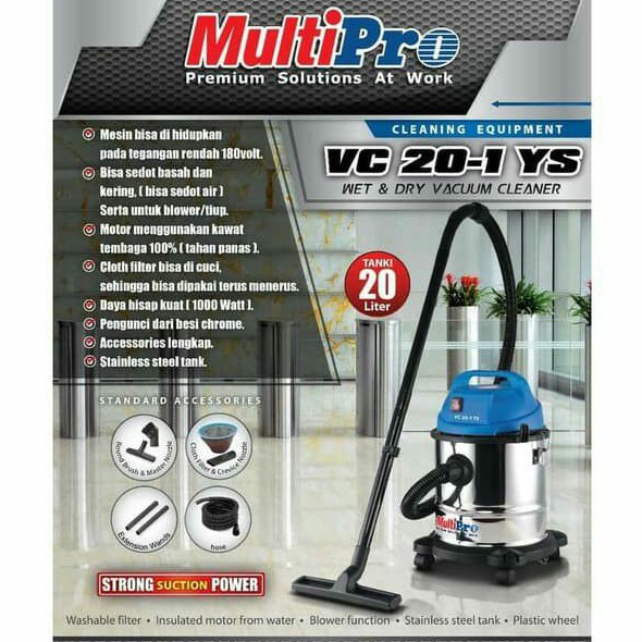 Multipro Vacuum Cleaner 3 in 1 Wet Dry VC 20-1 YS / Vacum Cleaner Basah Kering / Penyedot Debu