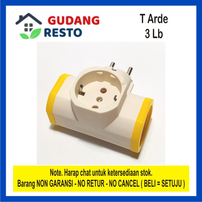STEKER T ARDE 3 ARAH / LUBANG / CABANG COLOKAN TUSUK SNI TANPA SAKLAR