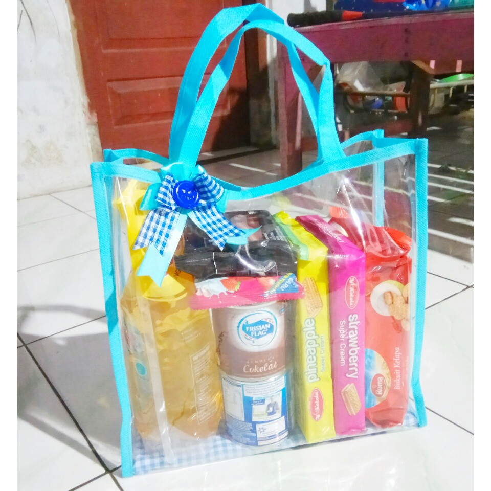 

Tas mika transparan / tas kantong mika / tas souvenir premium size XL