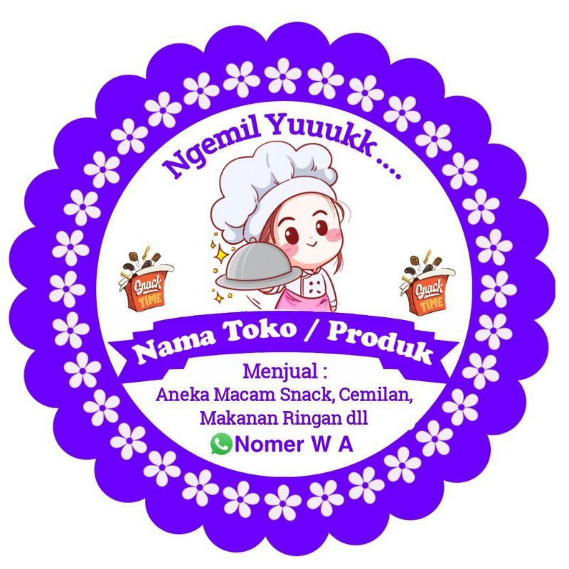 

(MINIMAL ORDER 100 PCS) Stiker Produk Kemasan Makanan / Cemilan / Snack