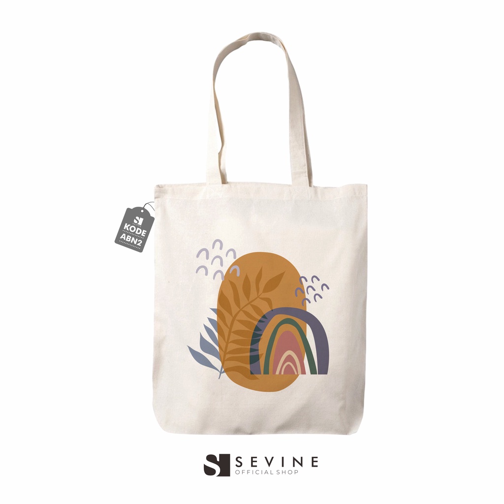 Sevine Tote Bag Resleting Drill Totebag Tas Laptop Wanita Boho Abstrak  Custom - ABN