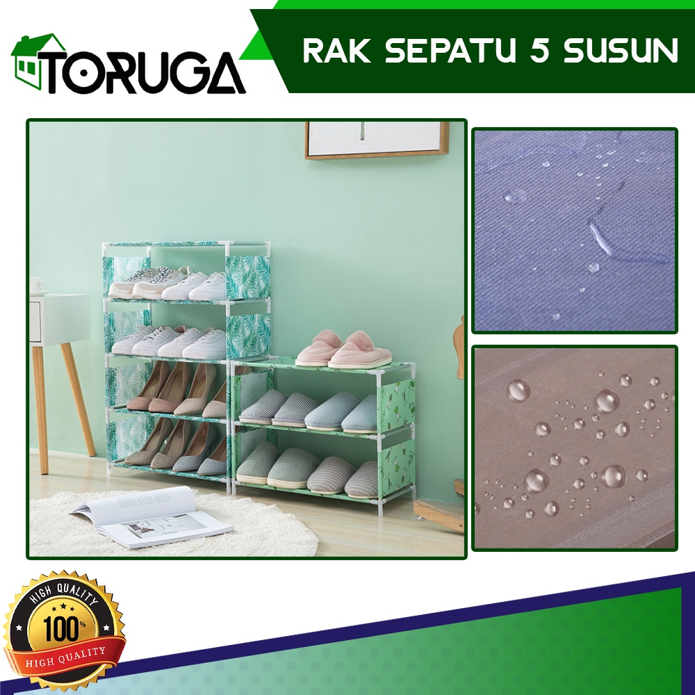 Rak Sepatu 5 Susun Stainless Amazing Shoes Rack Motif Kartun Lucu Unik Portable Foldable Mudah Bongkar Pasang Praktis Kekinian