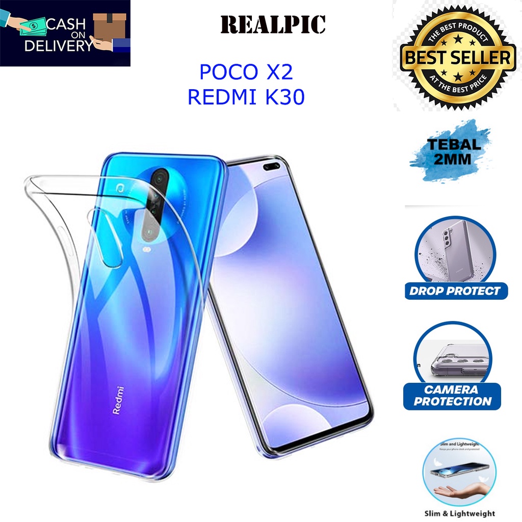 Case Xiaomi Poco X2 / Xiaomi Redmi K30 Casing Clear HD KETEBALAN 2MM BENING TRANSPARAN TPU Premium Softcase