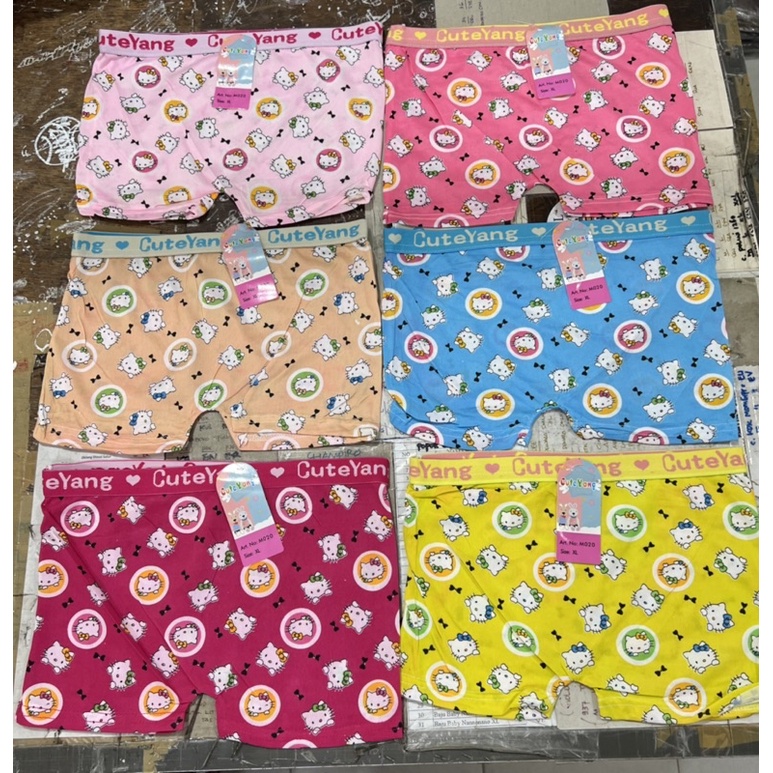 (6pcs) Celana dalam boxer anak perempuan cuteyang helo kitty