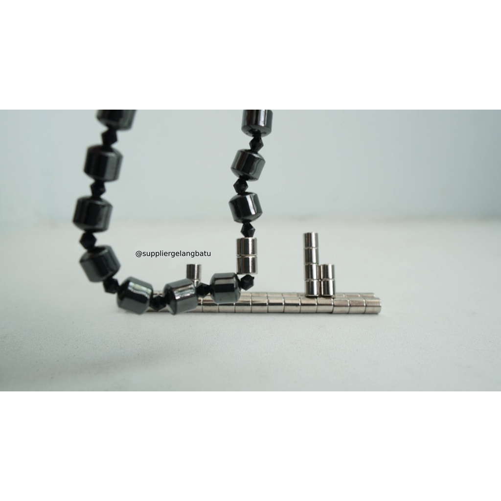 Aksesoris stopper magnet 5mm silver bahan rangkai gelang kalung tali