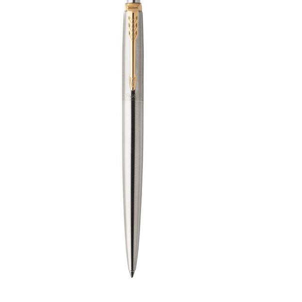 

DNG-586>> Jotter Stainless Steel Retractable Ballpoint Pen With Gold Trim kwalitas oke