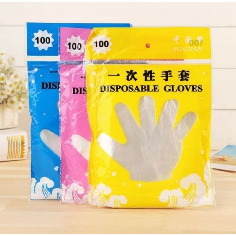 Sarung Tangan Plastik Isi 100pc - Sarung Tangan Disposable Plastic Gloves