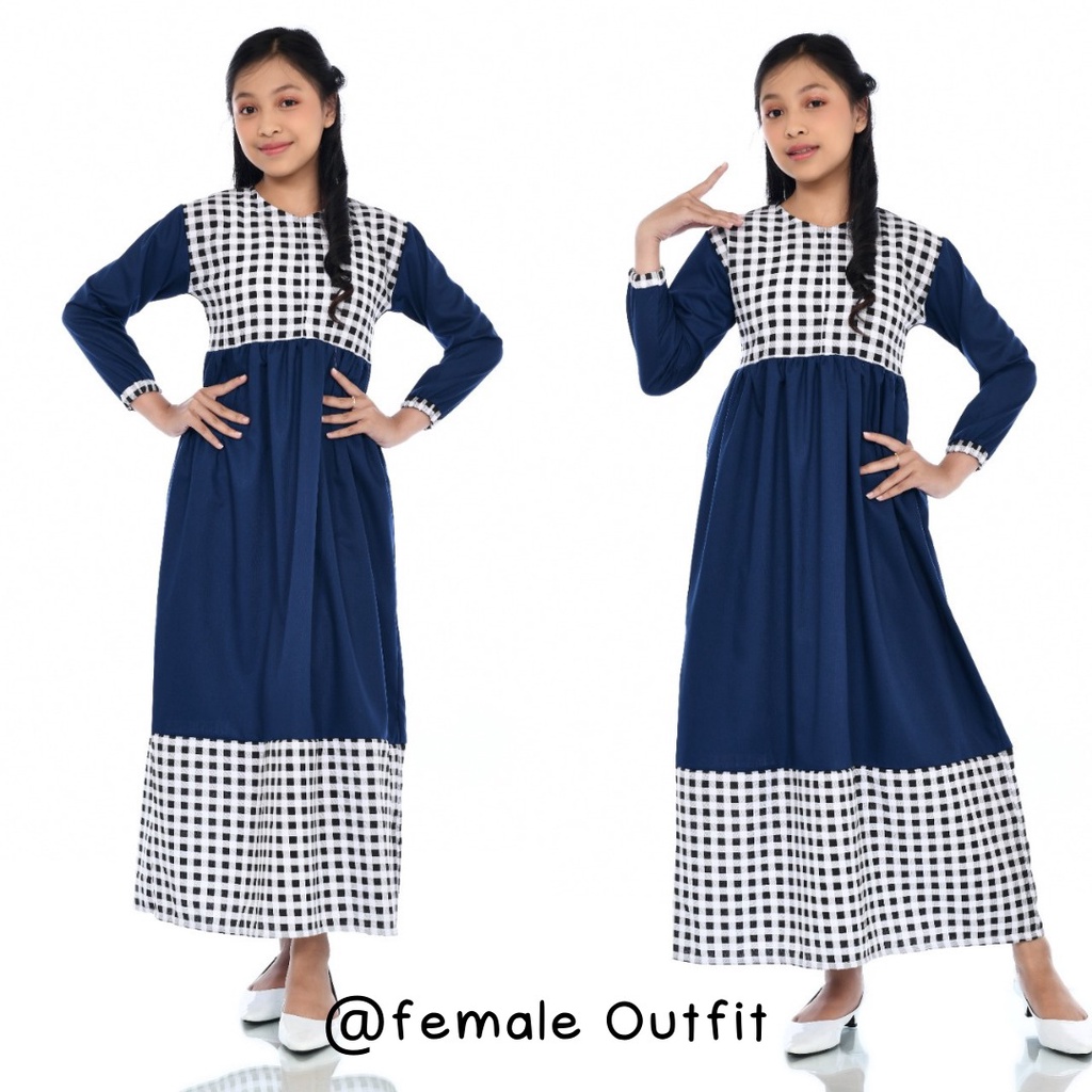 dress kids - baju anak 3-12 tahun - dres kombinasi