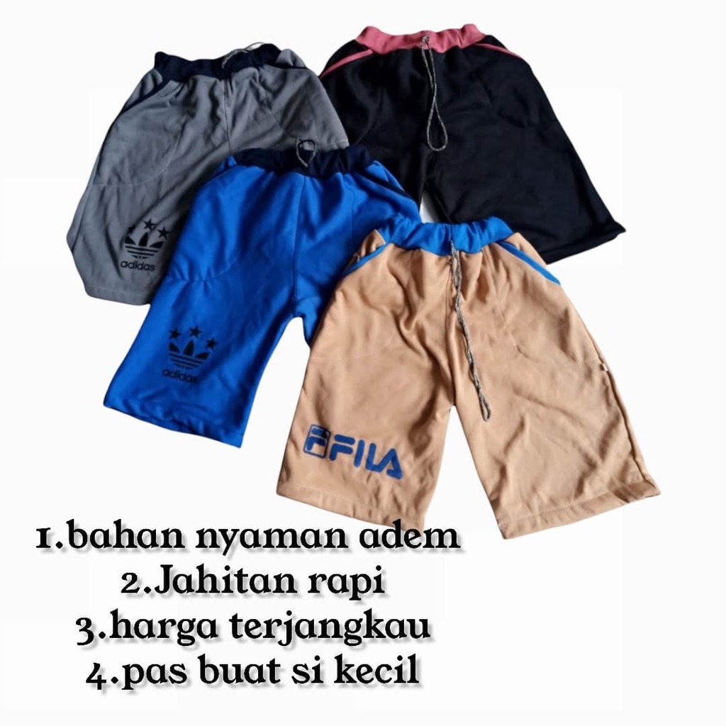 CELANA PENDEK ANAK HARIAN BABY TERRY USIA 1-5 TAHUN MOTIF RANDOM-1