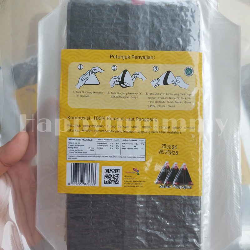 HPT - Nori Onigiri Seaweed Nori Wrapper JAVA Nori Triangle / Sushi Nori rumput laut