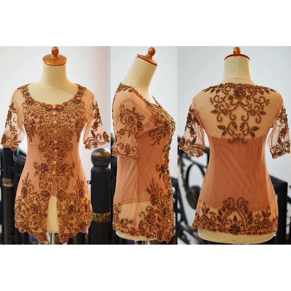 Kebaya Jumbo Sabrina lengan pendek Pesta wisuda modern brokat tile