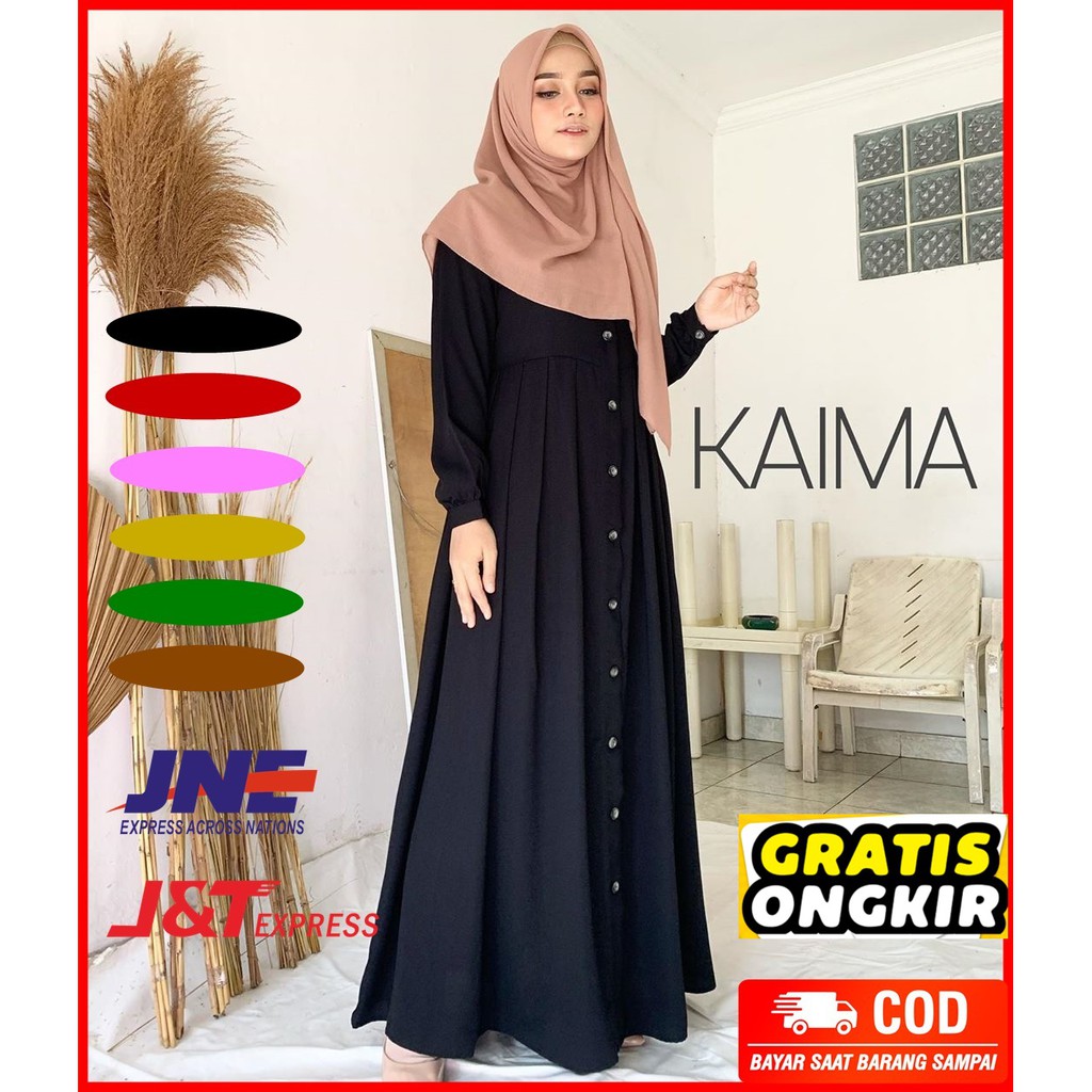 Kaima Gamis  Murah Terbaru 2022 Gamis  Remaja  Polos Lengan 