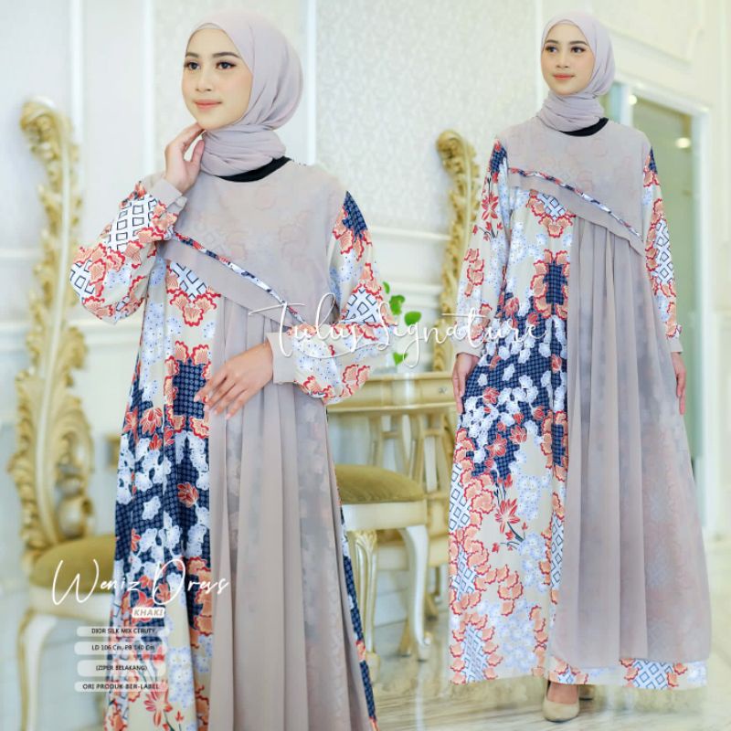 WENIZ DRESS BY TULUS SIGNATURE / DRESS MOTIF WANITA MUSLIMAH / LD106