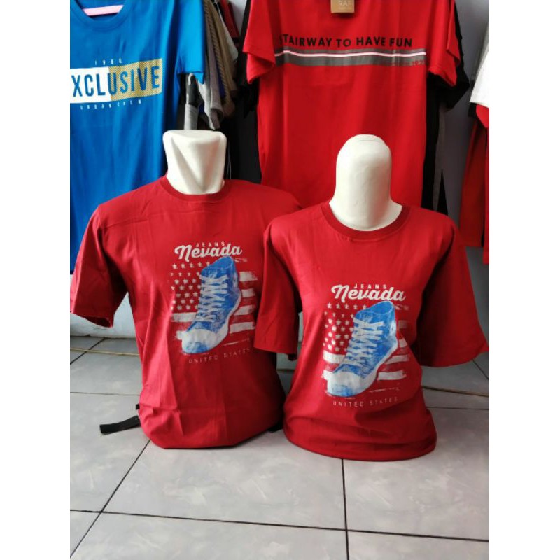 Nevada Kaos Couple Cewek Cowok Dewasa Brand Mall Matahari Shopee Indonesia