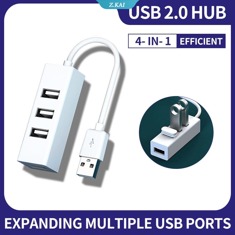 Hub Adapter Extension 4 Port USB 2.0 Mini Plug &amp; Play