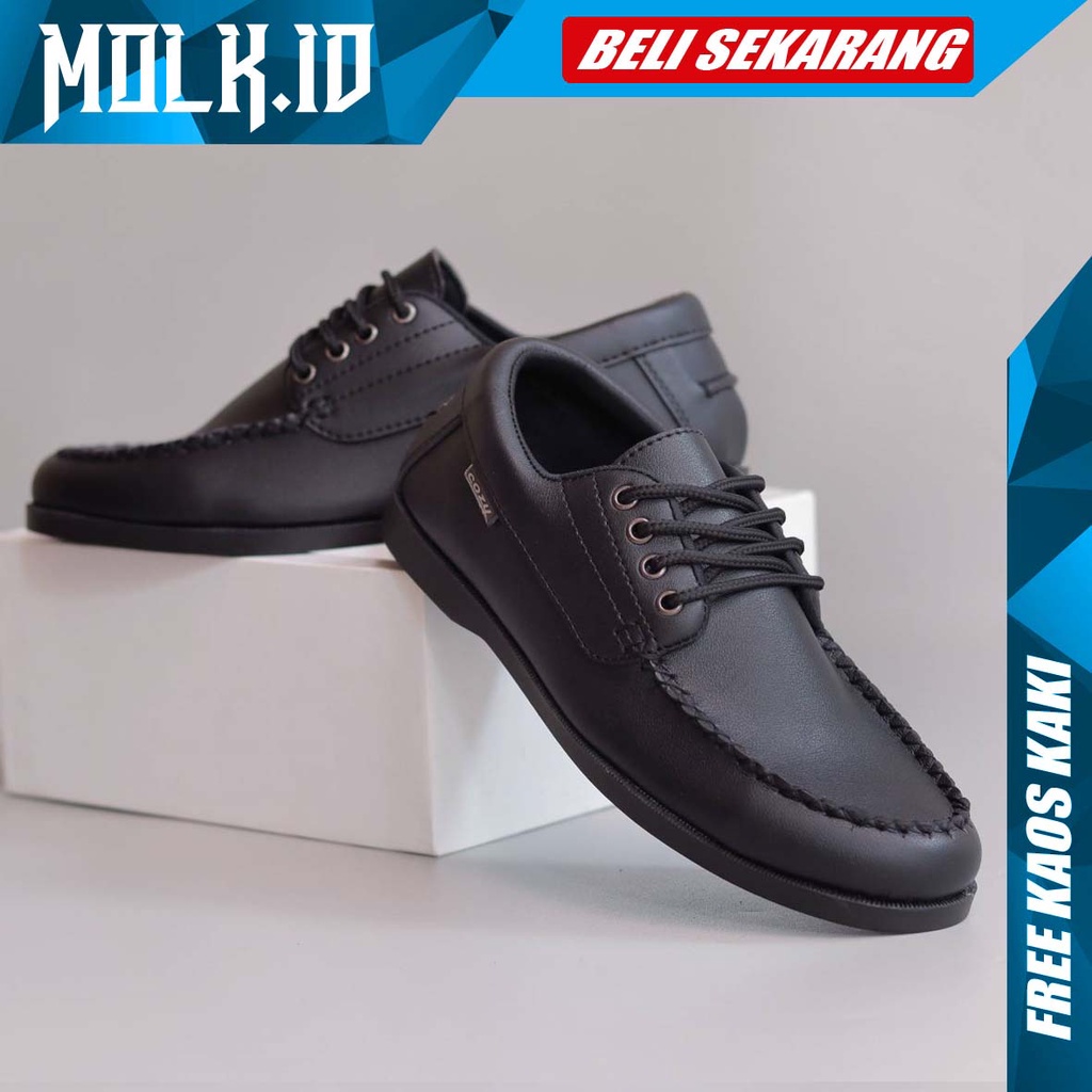 MOLK|Sepatu Formal Pria Pantofel Hitam Pria Kulit Syintetik Kerja Kantoran