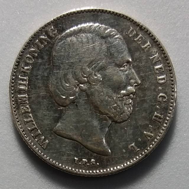 A66 - koin perak kuno 1/2 gulden willem III 1863 - silver coin - 22mm