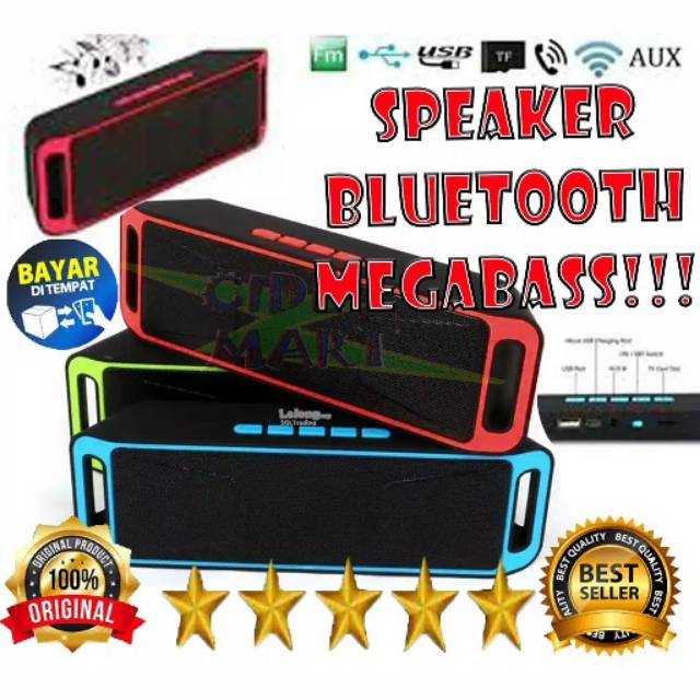 SPEAKER BLUETOOTH A2DP MEGA BASS - WIRELESS SPEAKER MEGABASS A2DP