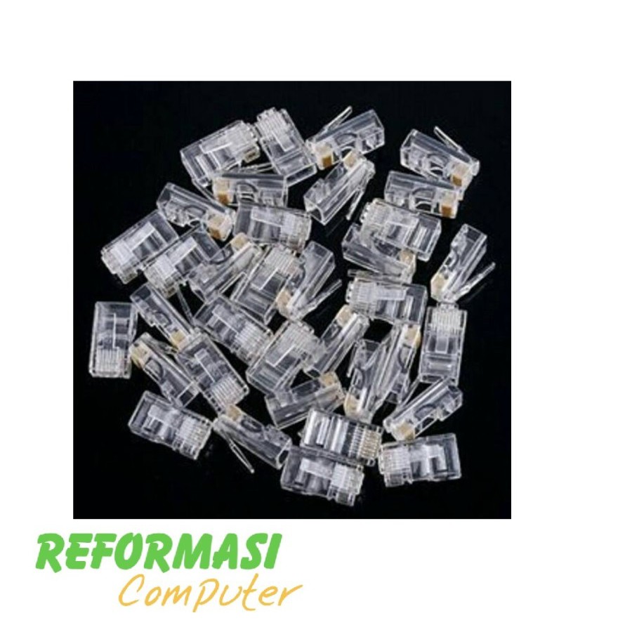 Konektor UTP RJ 45 isi 100 cat 5e /jack conector rj45 Murah