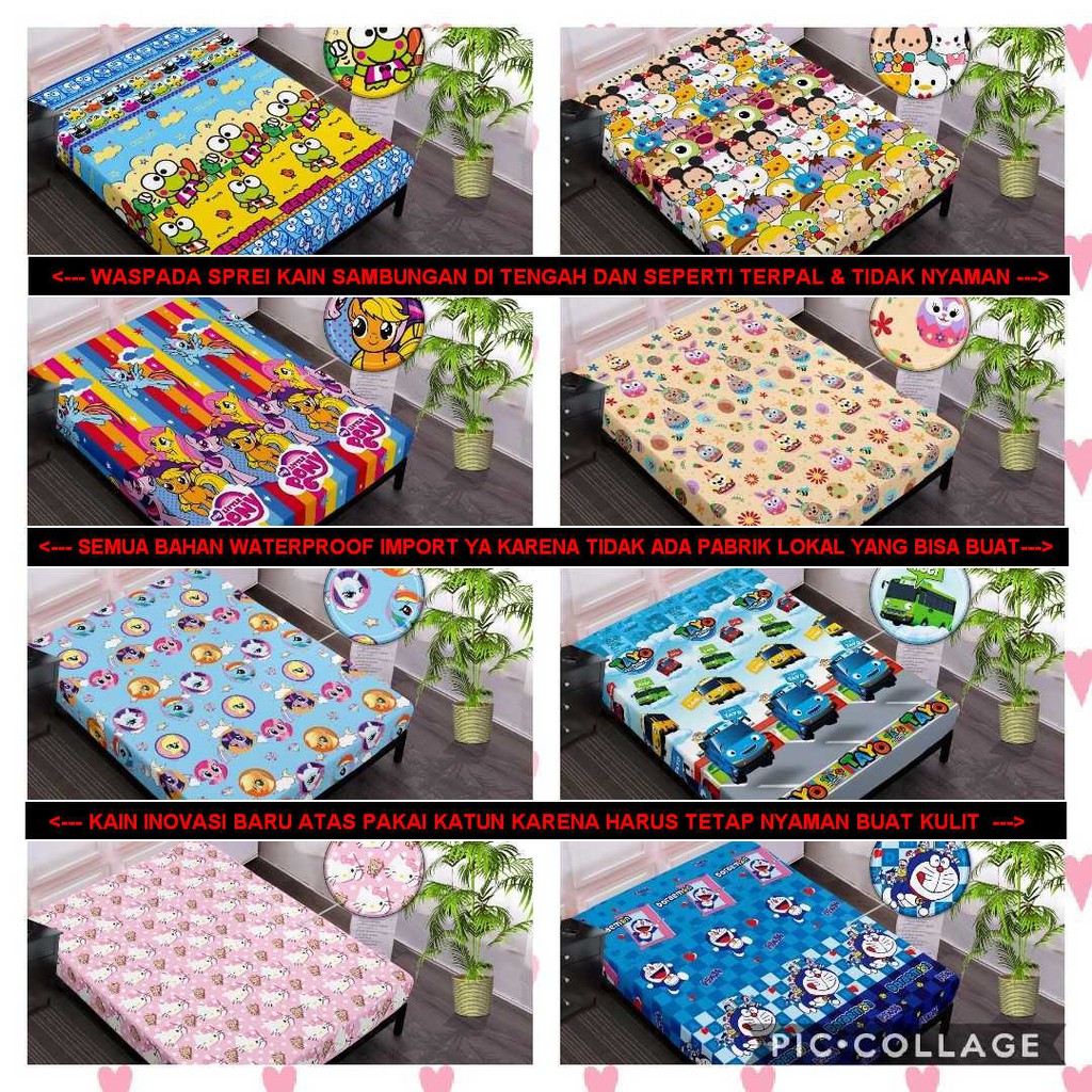  SPREI  WATERPROOF MOTIF  KEROPPI DORAEMON  TAYO PONY 