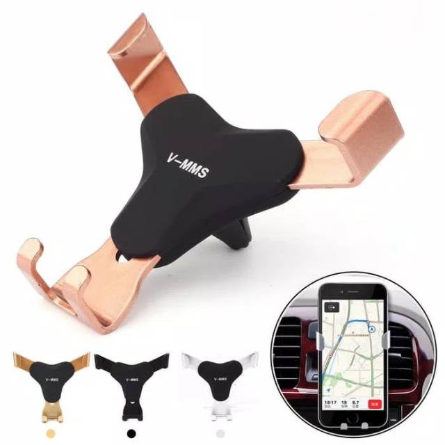 Dudukan hand phone model jepit/Car Holder HP di AC Mobil/dudukan Handphone keren model Segitiga.
