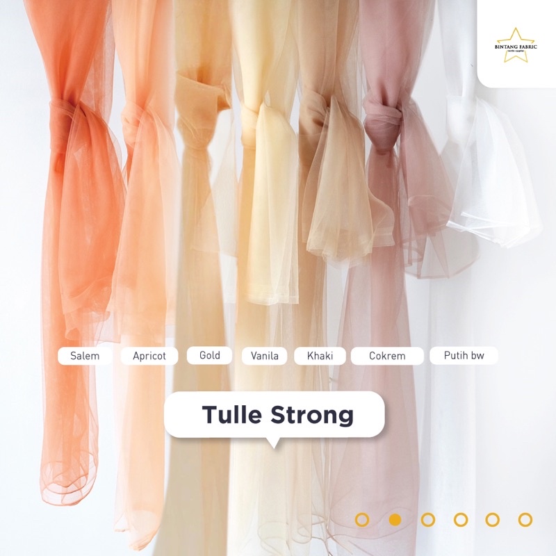 Hnna 1 Rol Bahan Kain Tulle Tile Strong Polos 50 yard