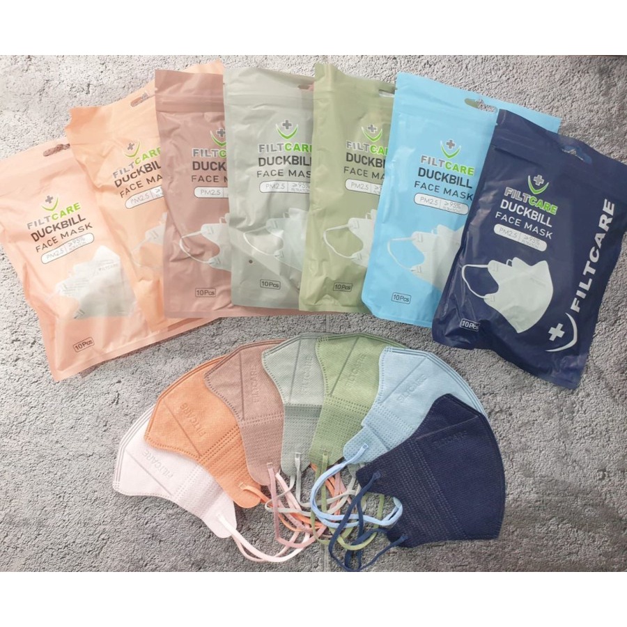 Masker DUCKBILL Garis New CAREION  3PLY SACHET ISI 10