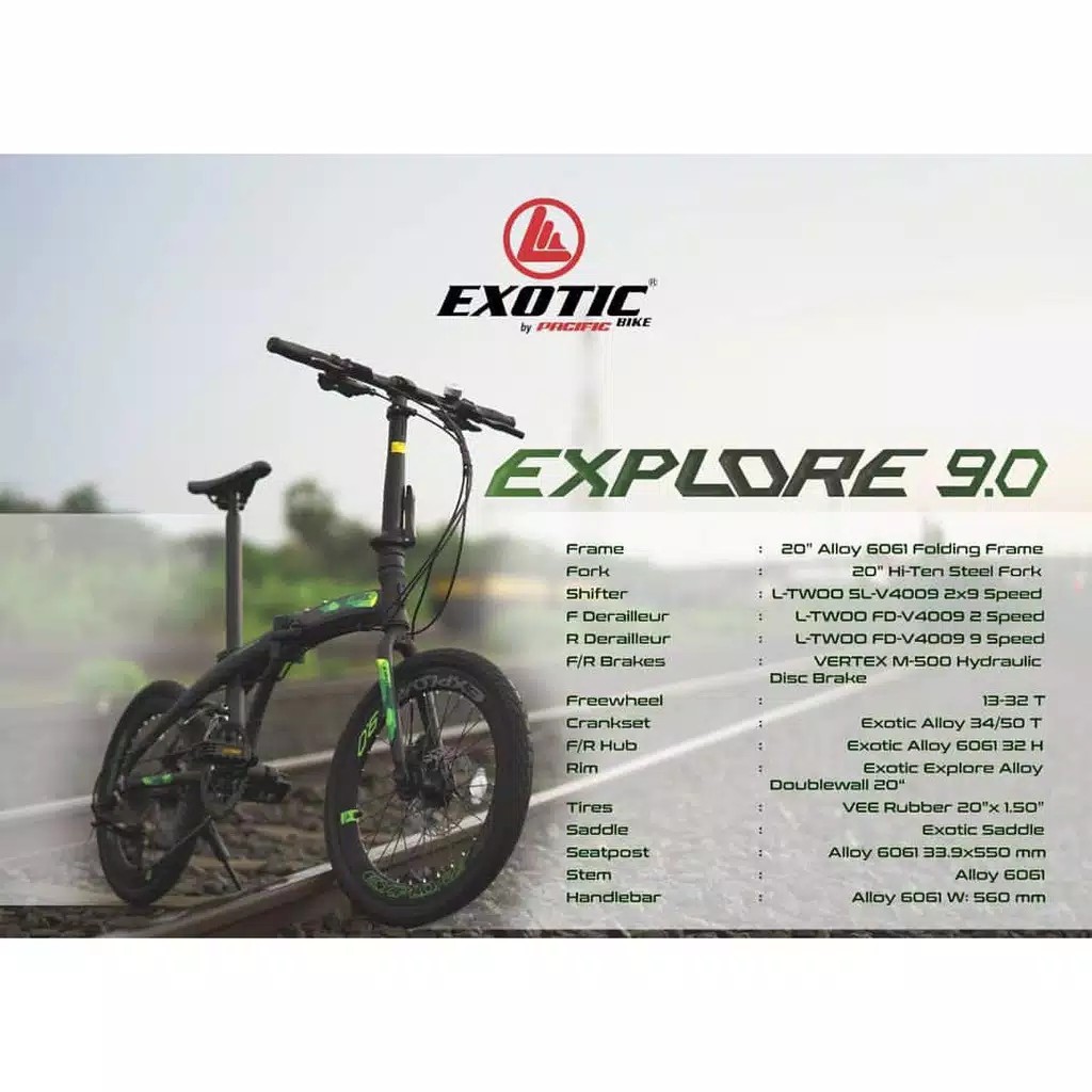 Sepeda Lipat Exotic Explore 9.0 Hydraulic uk20 by Pacific