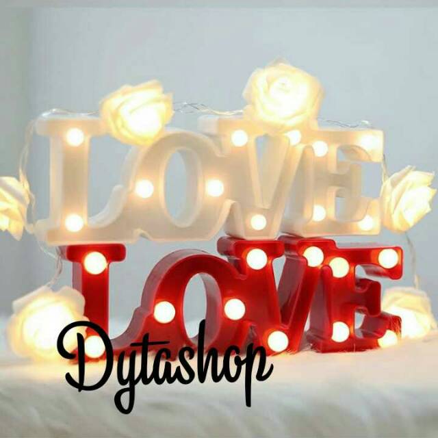 LAMPU LED TULISAN LOVE 3D