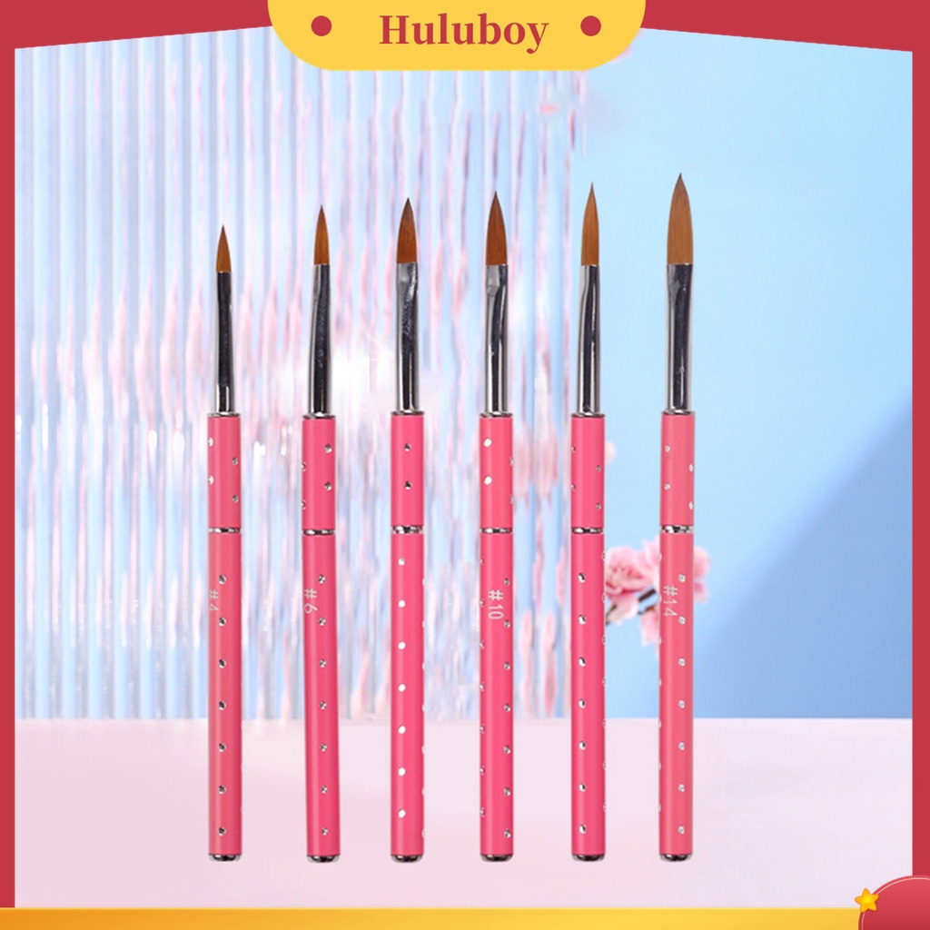 Huluboy Huluboy♡ Brush Pen Nail Art Bulu Wol Nilon Flexible Ramah Lingkungan DIY Untuk Wanita