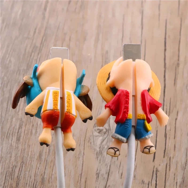 1pc Pelindung Kabel Data / Charger USB Bentuk Anime Kawaii Bahan Silikon