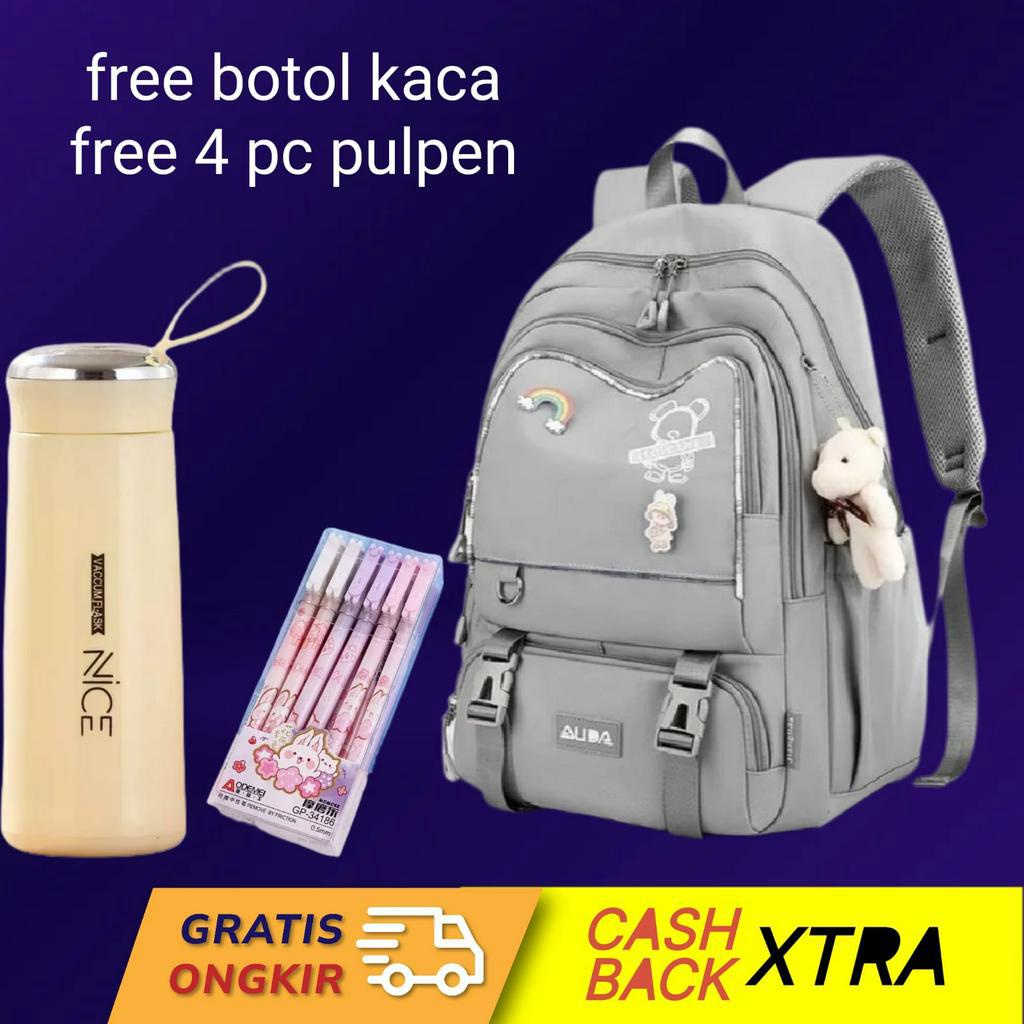 Tas Sekolah Anak Perempuan SD SMP SMA Ransel Kerja ORIGINAL Tas Sekolah Anak Laki-Laki Free Botol Minum Kaca 2023