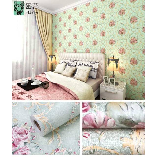 Wallpaper sticker dinding 10meter motif batik bunga