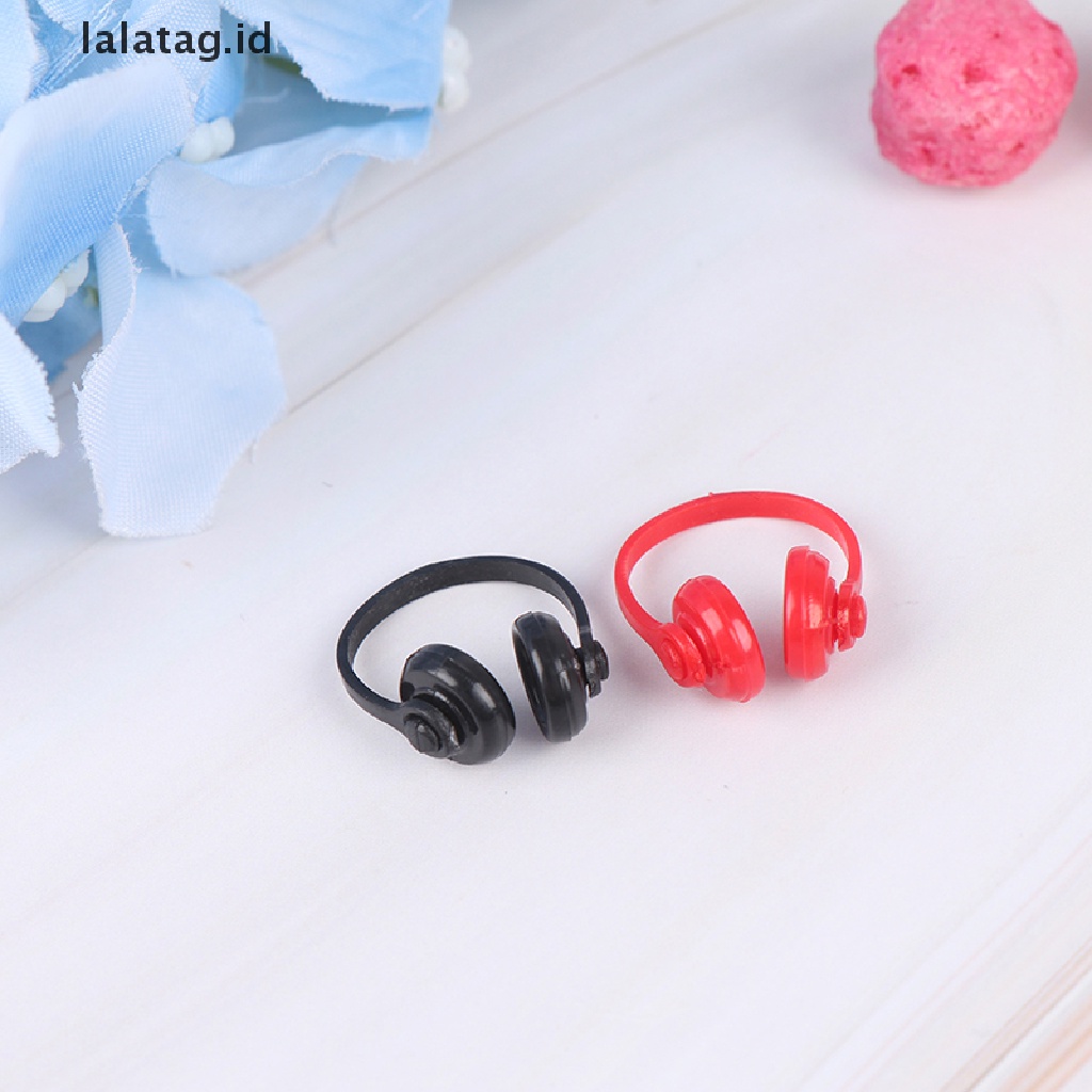 (lalatag) 2pcs Miniatur Headphone Wireless Bahan Plastik Untuk Dekorasi Rumah Boneka 1: 12 (ID)