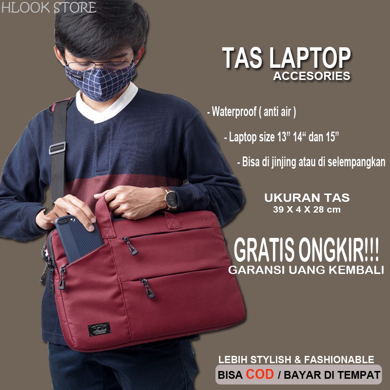 Promo tas salempang Laptop terbaru kualitas branded original distro tas jinjing laptop asus hp toshi