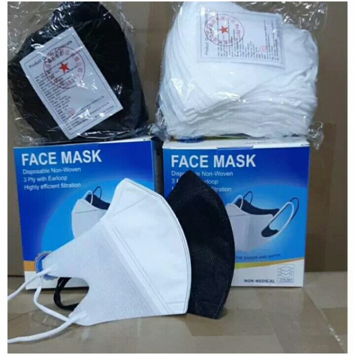 Masker Duckbill 3ply 1 Box Isi 50 Pcs / Masker Dewasa Disposable Face Mask Anti Virus