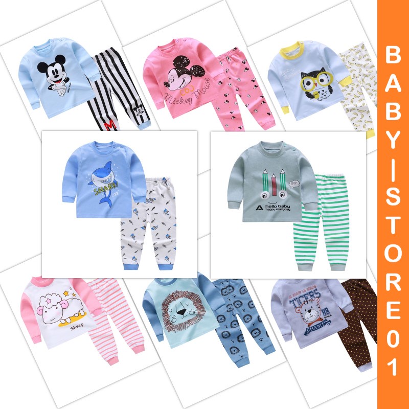 BABY STORE01 - BJB3 SETELAN ANAK 0-4 TAHUN PIJAMA ANAK BAJU ANAK BAJU PANJANG DAN CELANA PANJANG