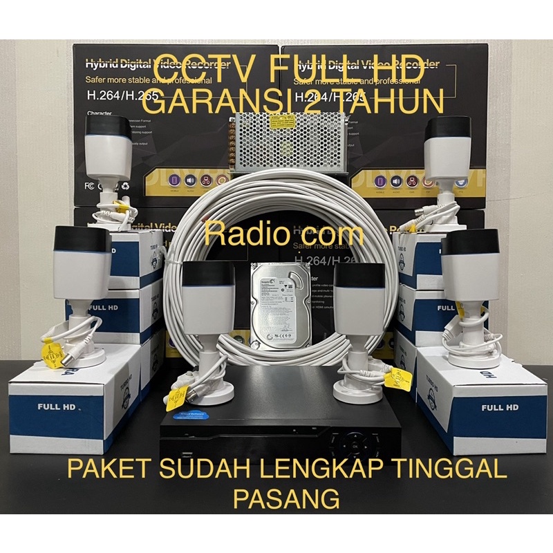 paket cctv 8 channel 6 kamera outdoor 5mp 1080p full ahd ir sony